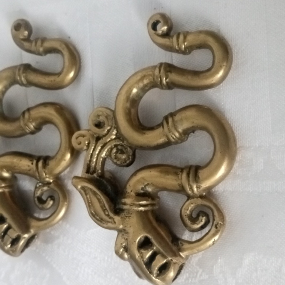Lrg.Vintage Brass Dayak Earweights 156.9 grams